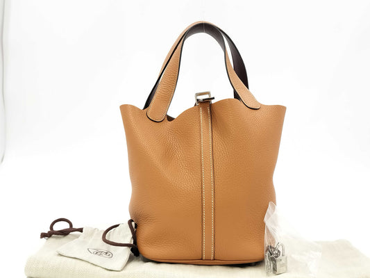 HERMES Picotin Lock Taurillon A Stamped Cadena & Key Dust Bag Handbag