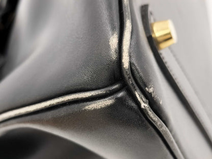 HERMES Birkin 35 □C Calfskin Black Handbag