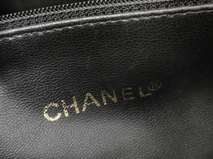 CHANEL Lambskin Matelasse Ball Charm Chain Shoulder Bag Black G Hardware Tote Bag