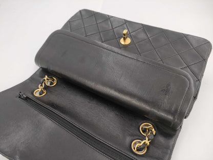 CHANEL Shoulder Bag W Flap Black No. 0 Bag