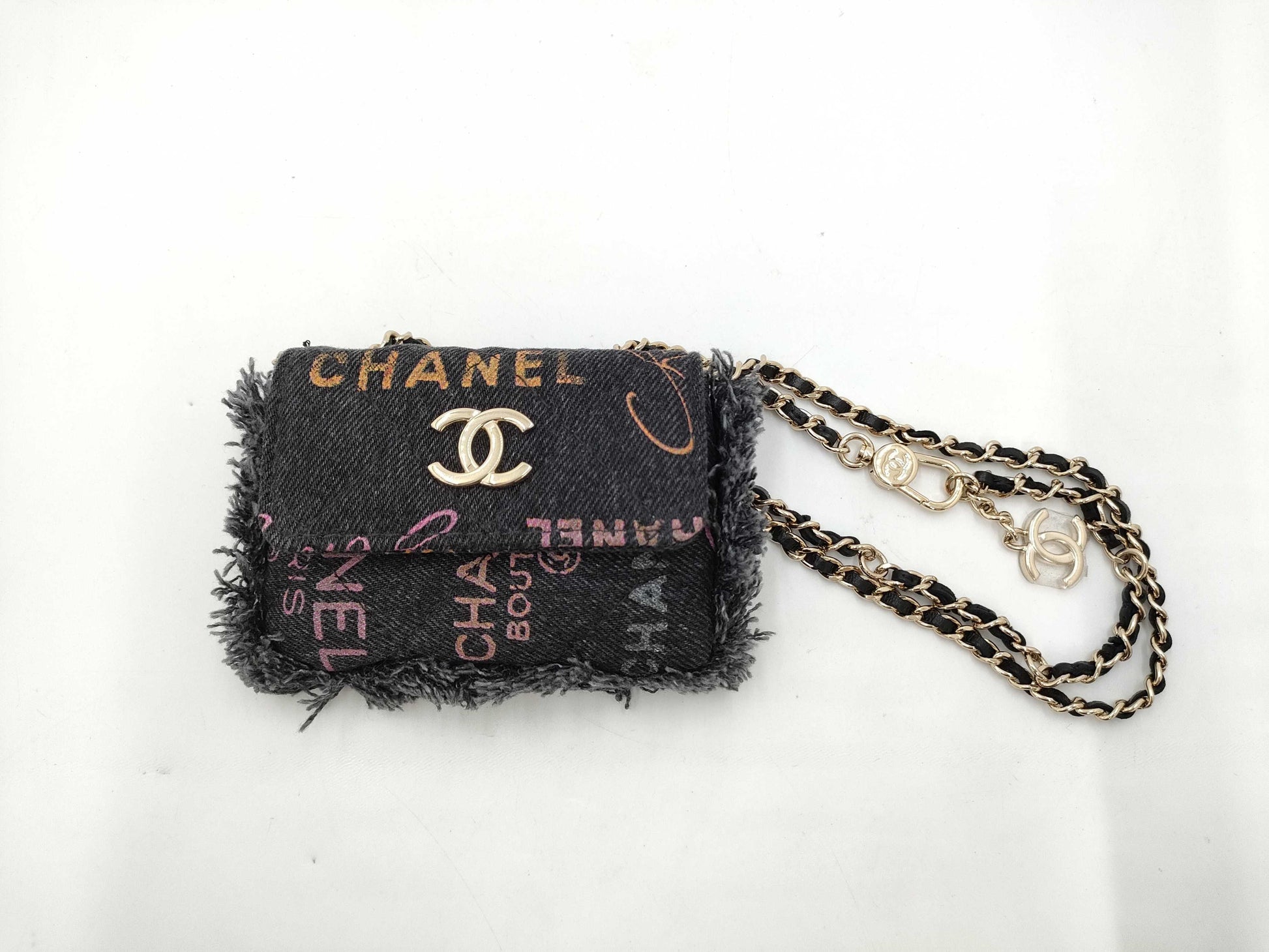 CHANEL Matelasse Denim Chain Shoulder Bag, 32 Series, with G Card