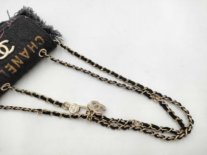 CHANEL Matelasse Denim Chain Shoulder Bag, 32 Series, with G Card