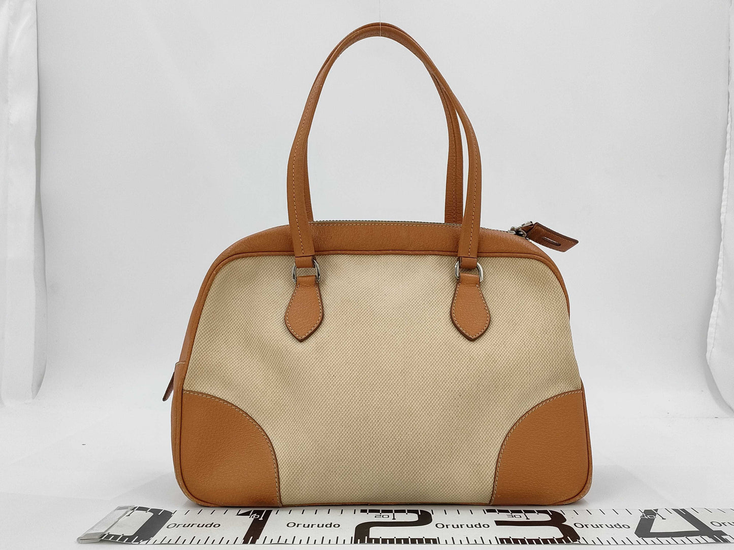 PRADA Canvas Leather Handbag Shoulder Bag Tote Bag