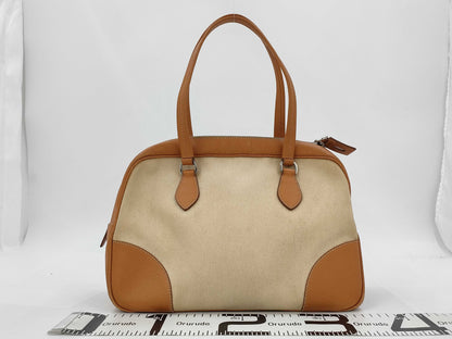 PRADA Canvas Leather Handbag Shoulder Bag Tote Bag