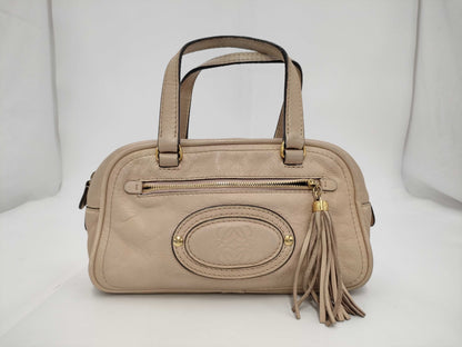 LOEWE Anagram Leather Beige Handbag