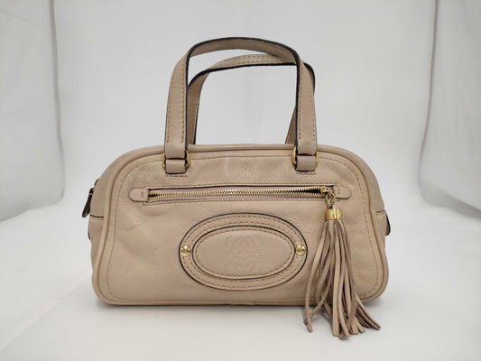 LOEWE Anagram Leather Beige Handbag