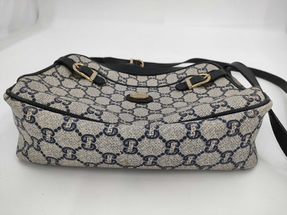 GUCCI Gucci Plus GG Plus PVC Navy Shoulder Bag