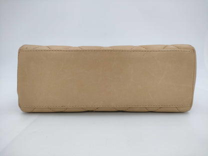 CHANEL Matelasse Plastic Chain Shoulder Bag, Lamb, G Hardware, Beige, 6664952 Handbag