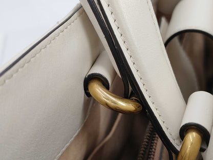 GUCCI GG Marmont 2-way Leather Bag, White, 443505, Handbag