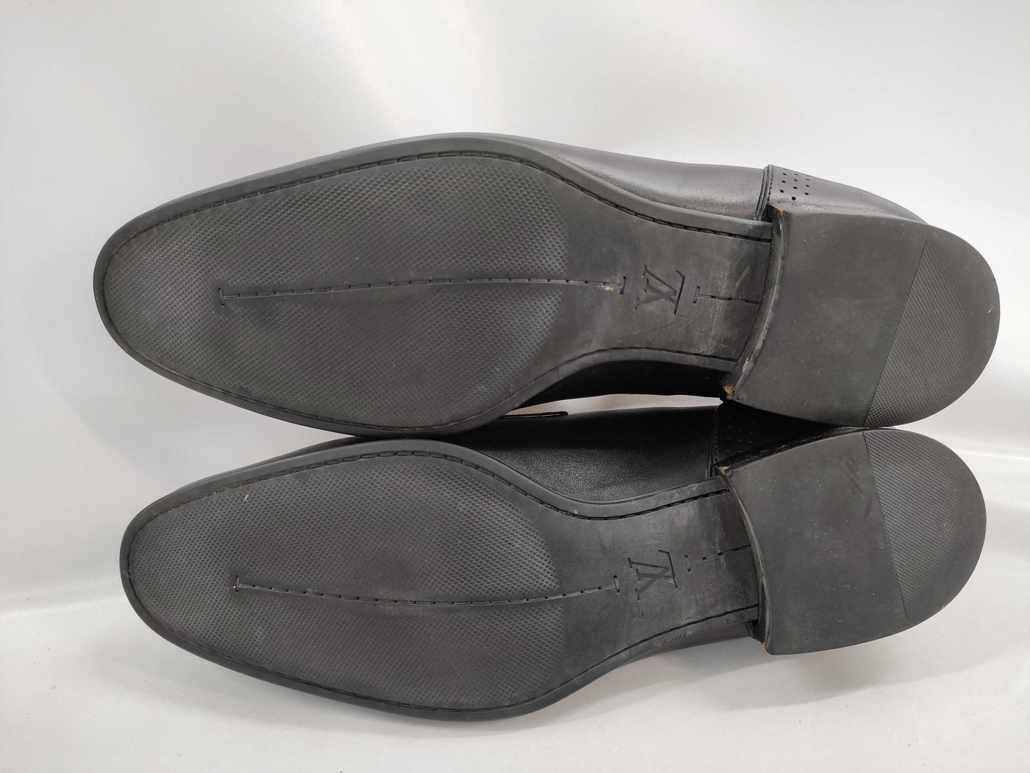 LOUIS VUITTON Louis Vuitton Loafers Leather Black LI0130 Business Shoes