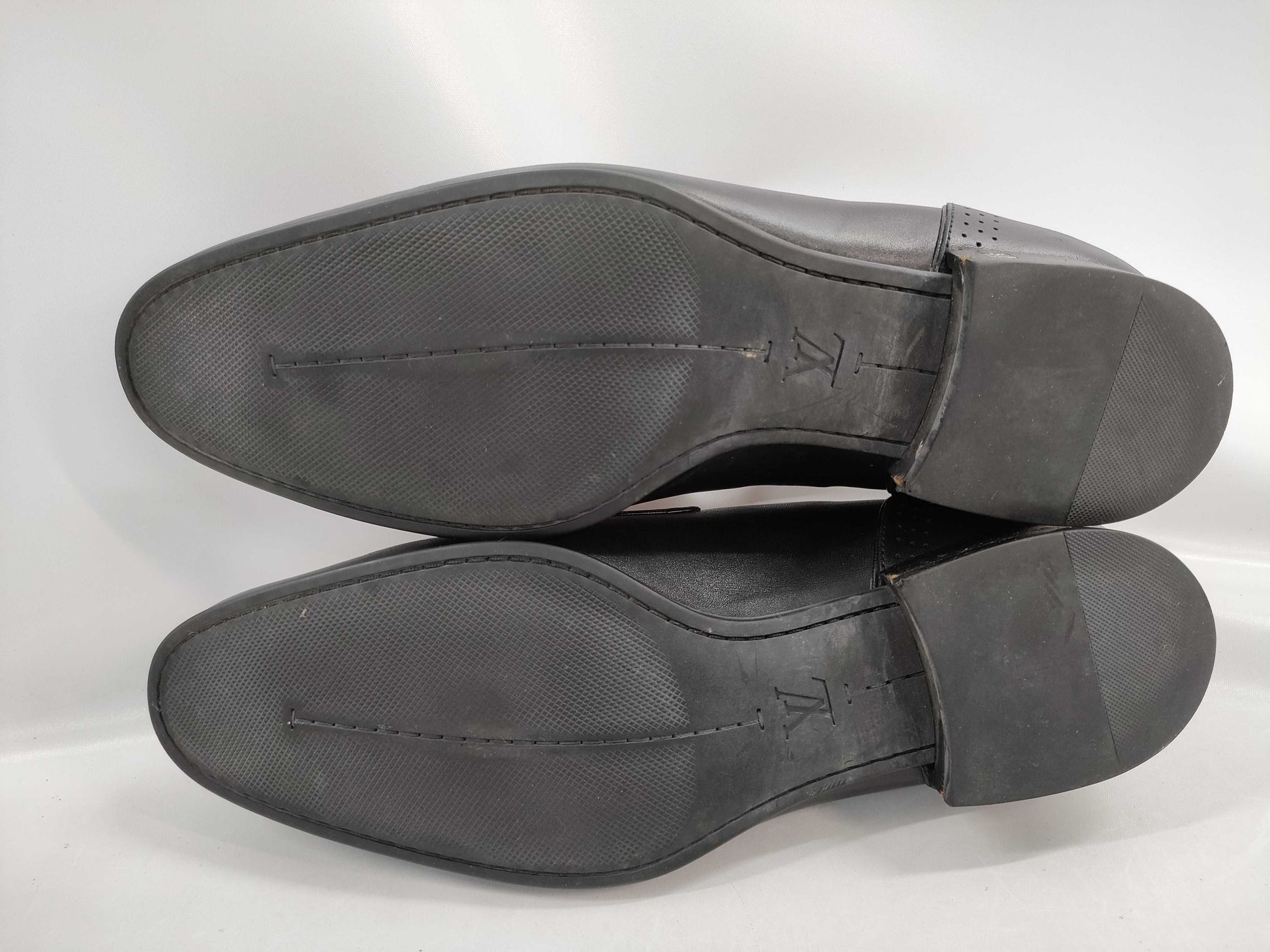 LOUIS VUITTON Louis Vuitton Loafers Leather Black LI0130 Business Shoes