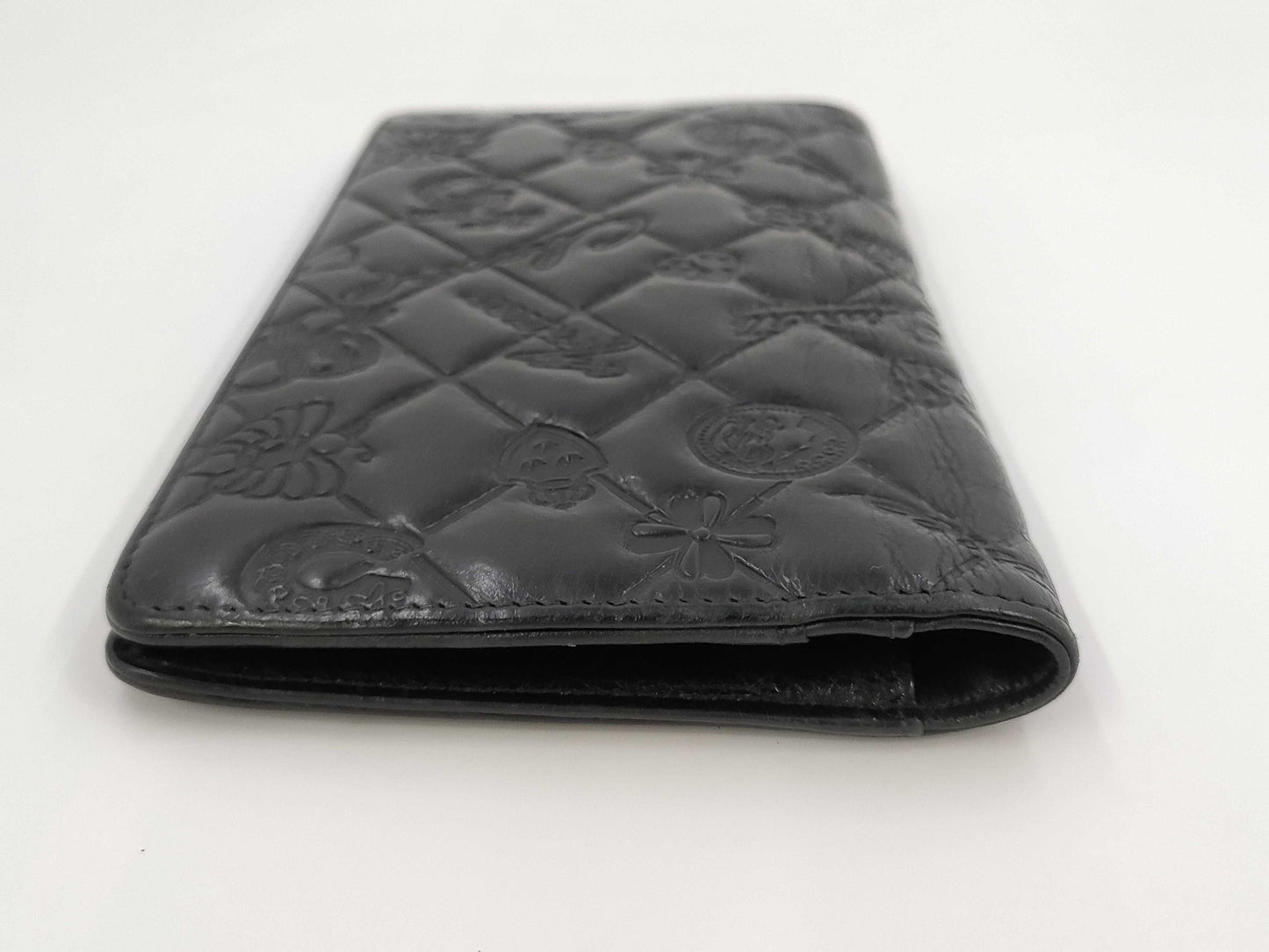 CHANEL Icon Long Wallet, Leather, Silver Hardware, Black, 14048561