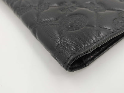 CHANEL Icon Long Wallet, Leather, Silver Hardware, Black, 14048561