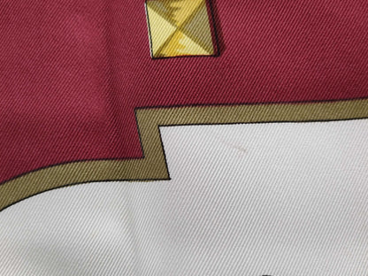 HERMES Carré 90 LES CLES Key Bordeaux Scarf