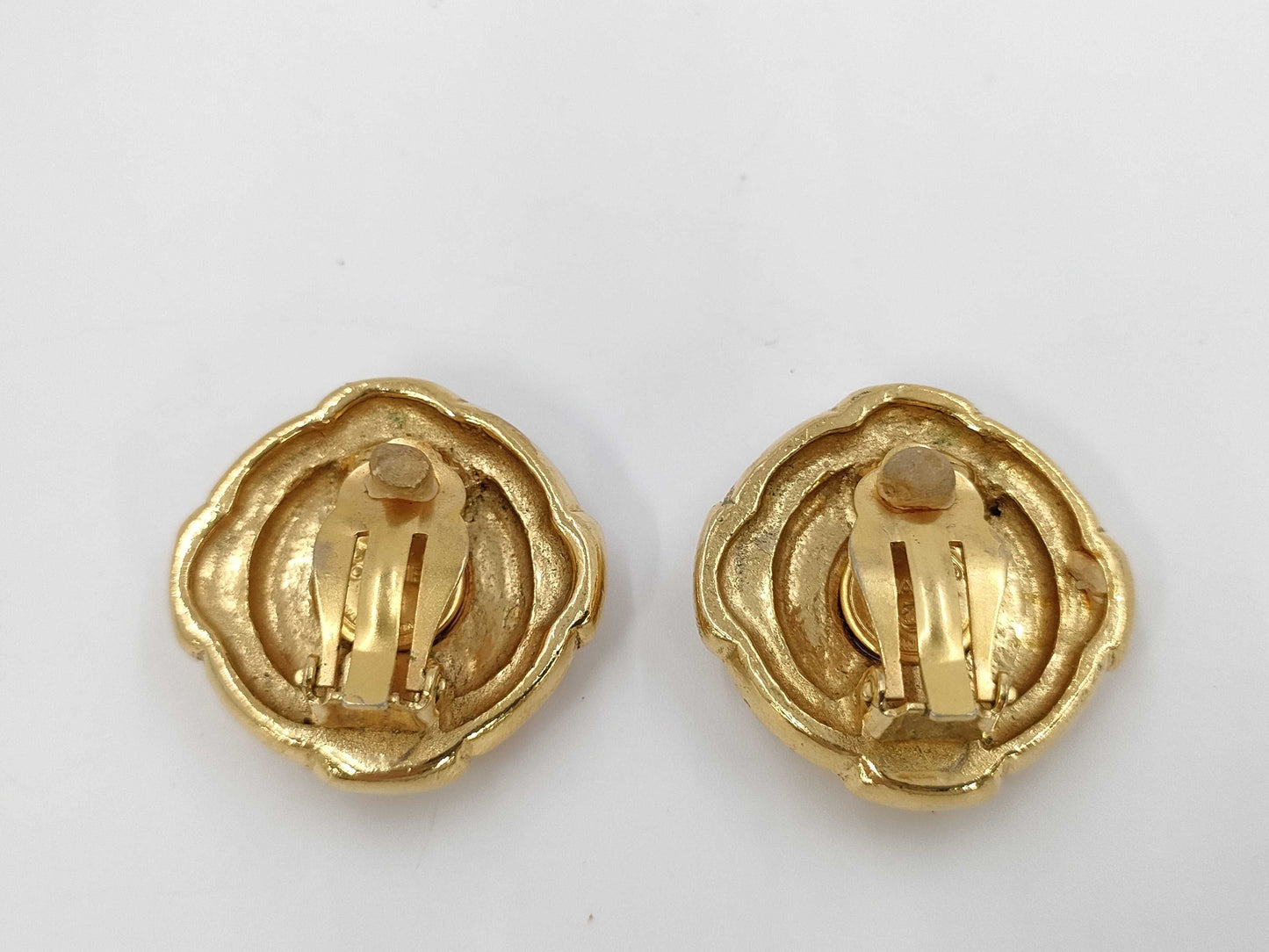 CHANEL Coco Mark Round Gold Yg Earrings