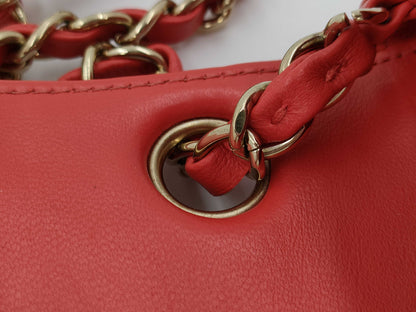 CHANEL Mini Matelasse Chain Shoulder Bag, Red