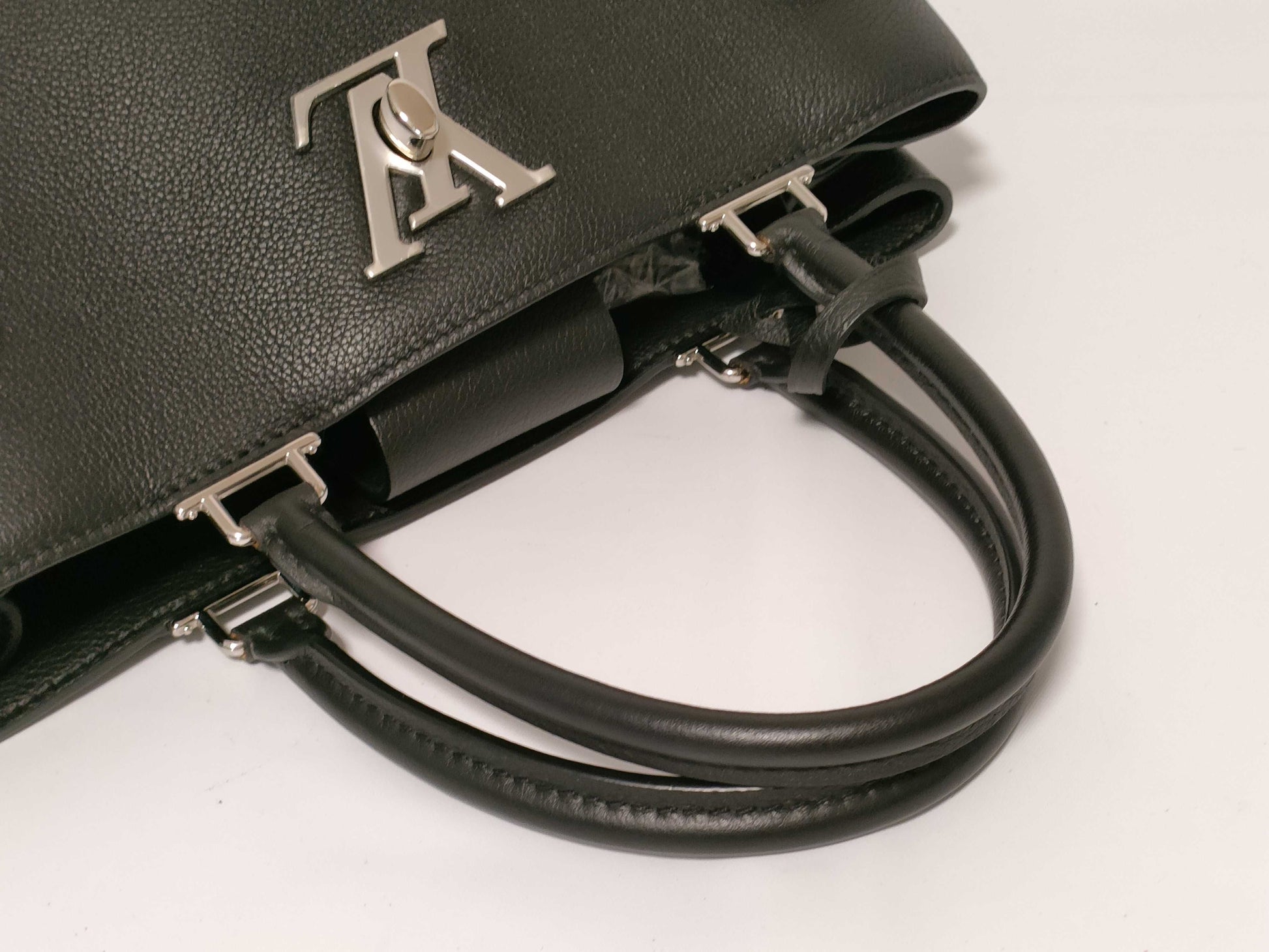 LOUIS VUITTON Lock Me Day Handbag Black Women's Handbag