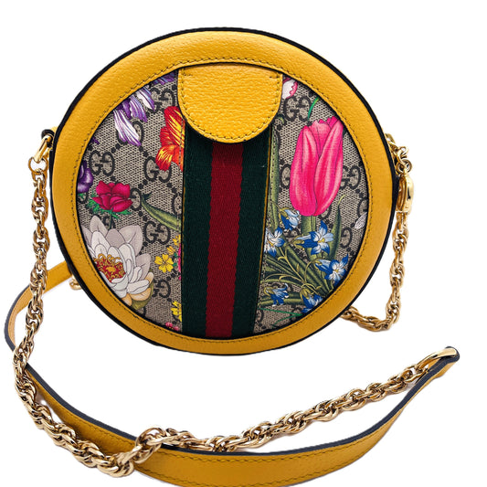 GUCCI Gucci GG Supreme Floral Print Round Shoulder Bag Shoulder Bag