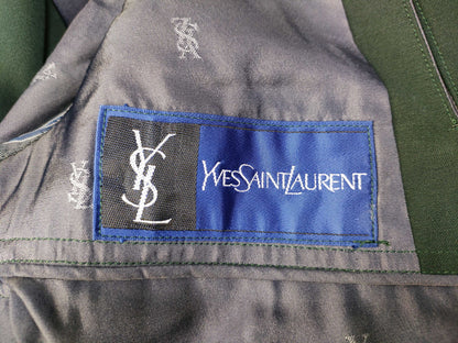 Yves Saint Laurent YSL logo lining double-breasted jacket