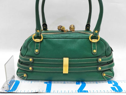 GUCCI Bamboo Horsebit Bamboo Leather Mini Boston Bag Handbag