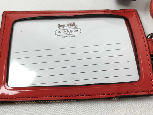 COACH 2 small items: card case, pass case, business card holder