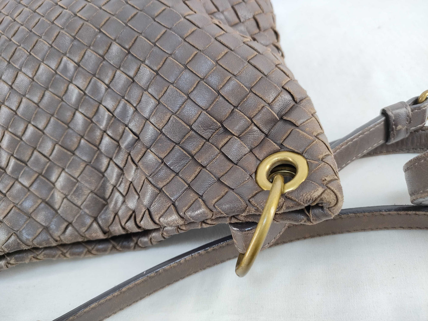 BOTTEGA VENETA Intrecciato Shoulder Bag Brown