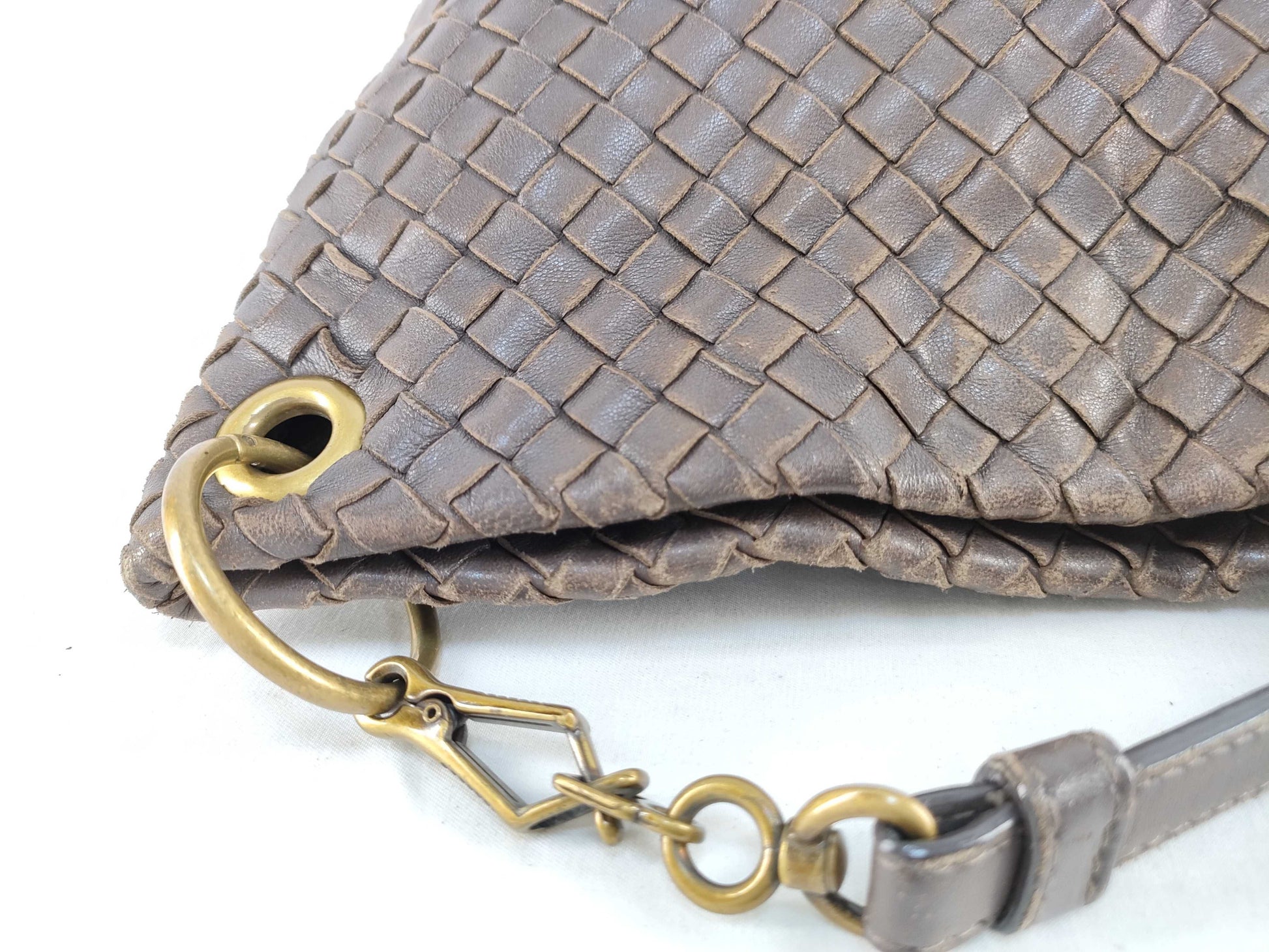 BOTTEGA VENETA Intrecciato Shoulder Bag Brown