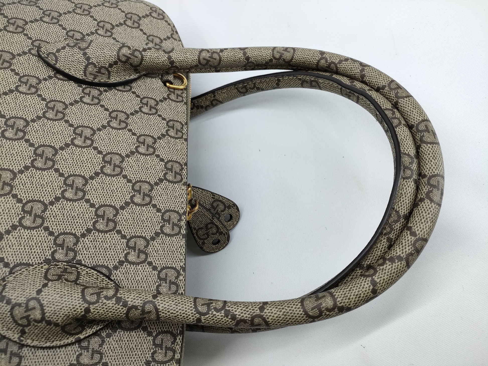 GUCCI GG Supreme Gucci & Balenciaga Hacker Ville Small Bag Beige Shoulder/Handbag Handbag