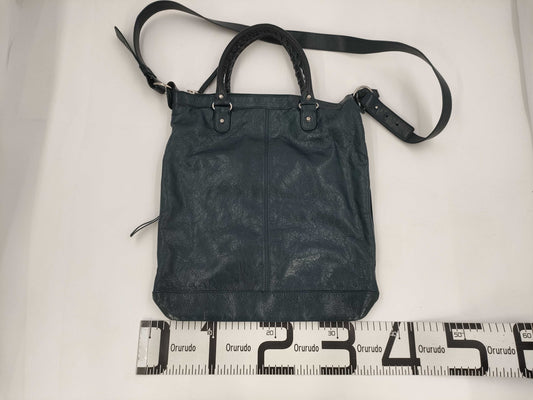 BALENCIAGA BALENCIAGA Tote Bag Handbag with Shoulder Strap Navy Leather 340679 Bag
