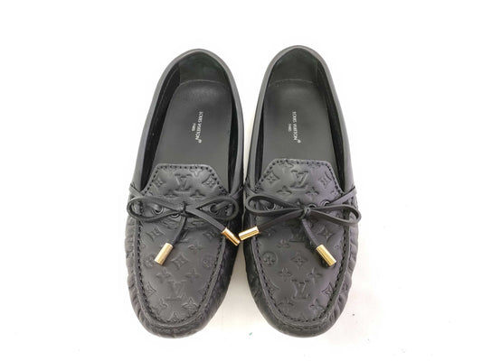 LOUIS VUITTON LV Empreinte Gloria Flat Loafers Black Size 36 L FA0223 Loafers