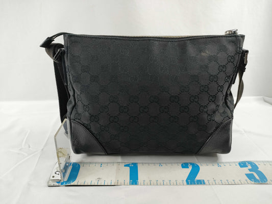 GUCCI GG Canvas Shoulder Bag, Black, 114273, W28cm, Shoulder Bag