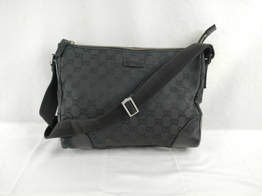 GUCCI GG Canvas Shoulder Bag, Black, 114273, W28cm, Shoulder Bag