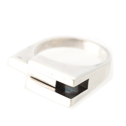 GUCCI G Logo Round Ring, 925 Silver, 9.4g