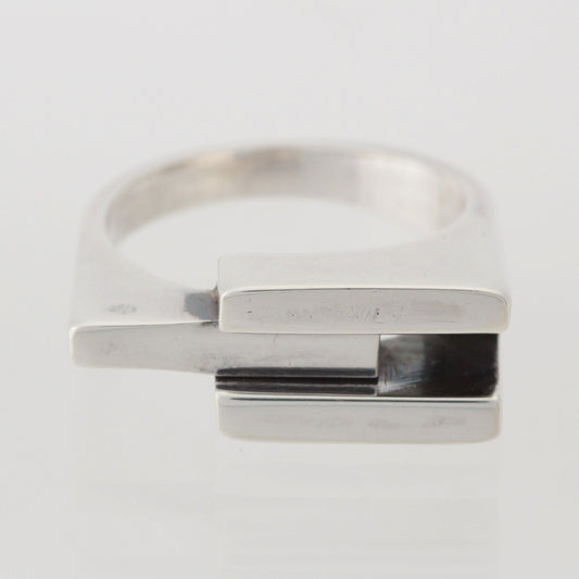 GUCCI G Logo Round Ring, 925 Silver, 9.4g