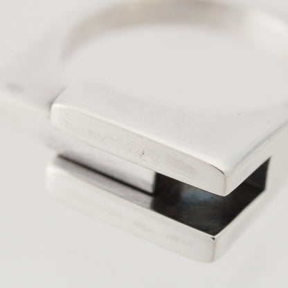 GUCCI G Logo Round Ring, 925 Silver, 9.4g