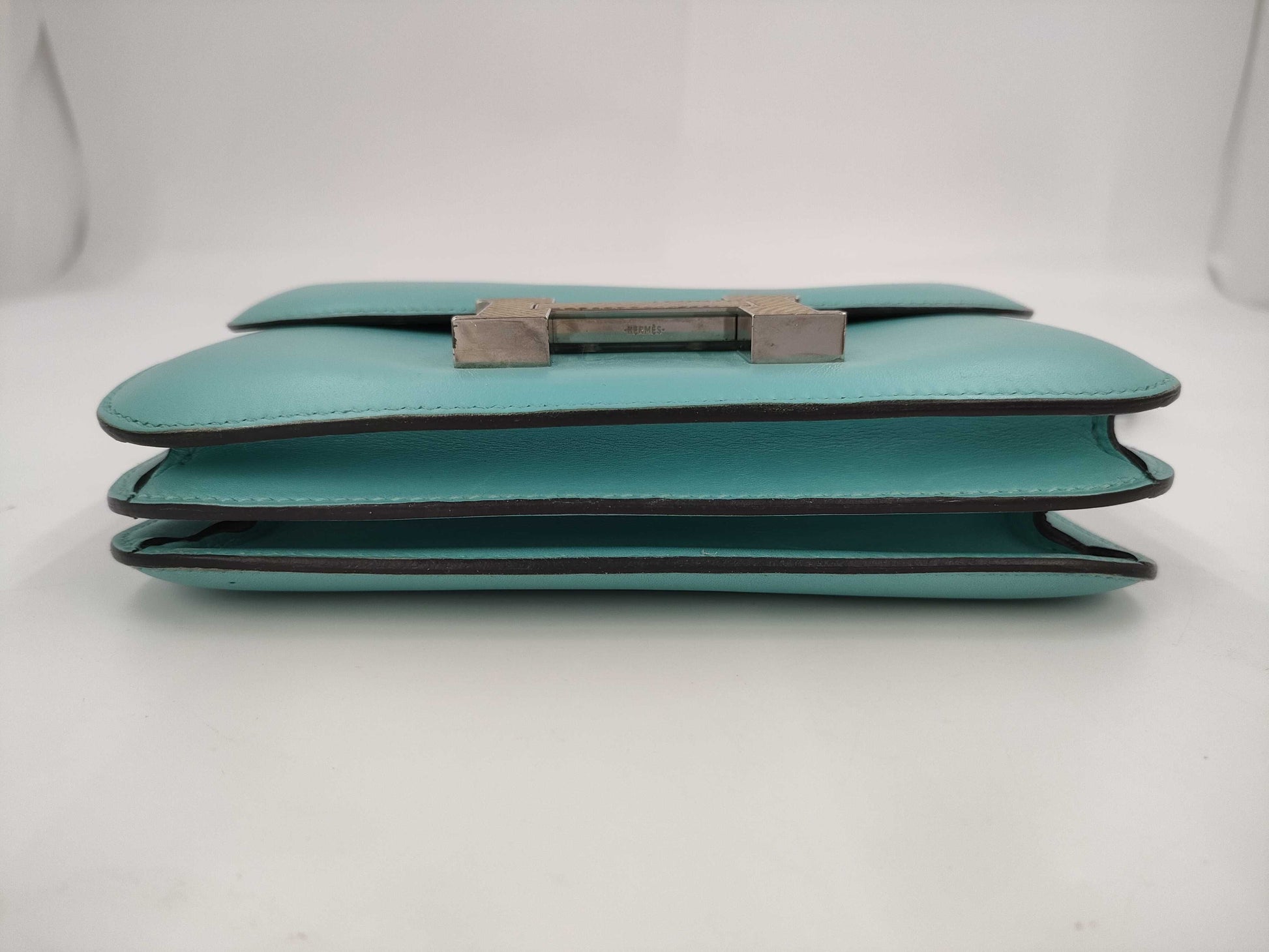 HERMES Constance 3 Mini 18 Lizard Blue Atoll T Shoulder Bag
