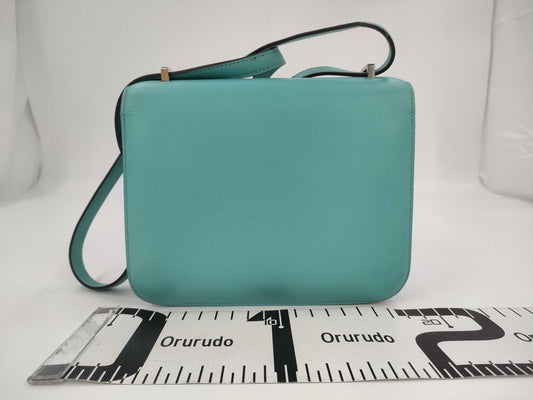 HERMES Constance 3 Mini 18 Lizard Blue Atoll T Shoulder Bag