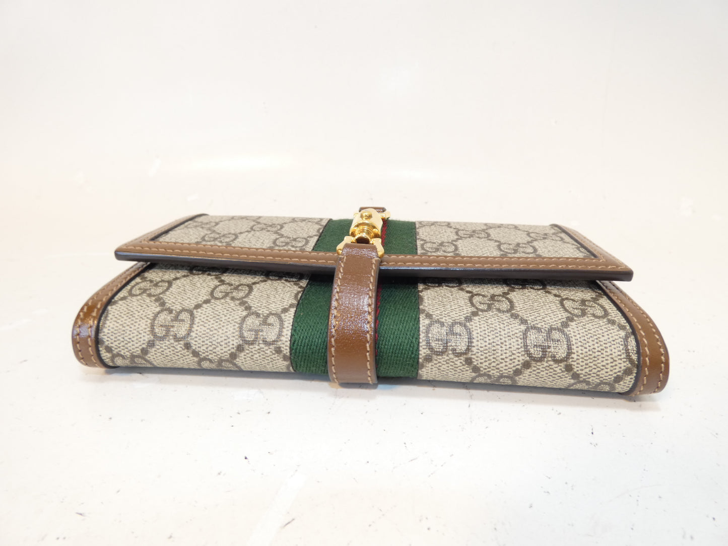 GUCCI Jackie GG Supreme Sherry Continental Wallet Chain Shoulder Bag