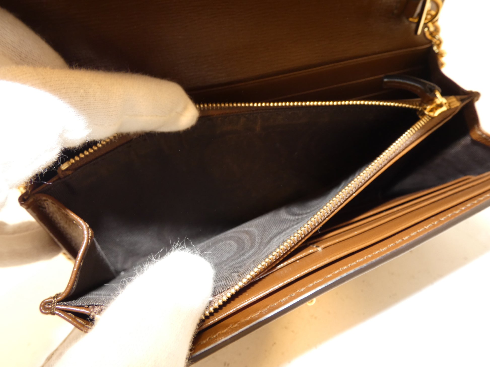 GUCCI Jackie GG Supreme Sherry Continental Wallet Chain Shoulder Bag