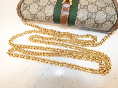 GUCCI Jackie GG Supreme Sherry Continental Wallet Chain Shoulder Bag