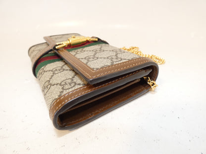 GUCCI Jackie GG Supreme Sherry Continental Wallet Chain Shoulder Bag
