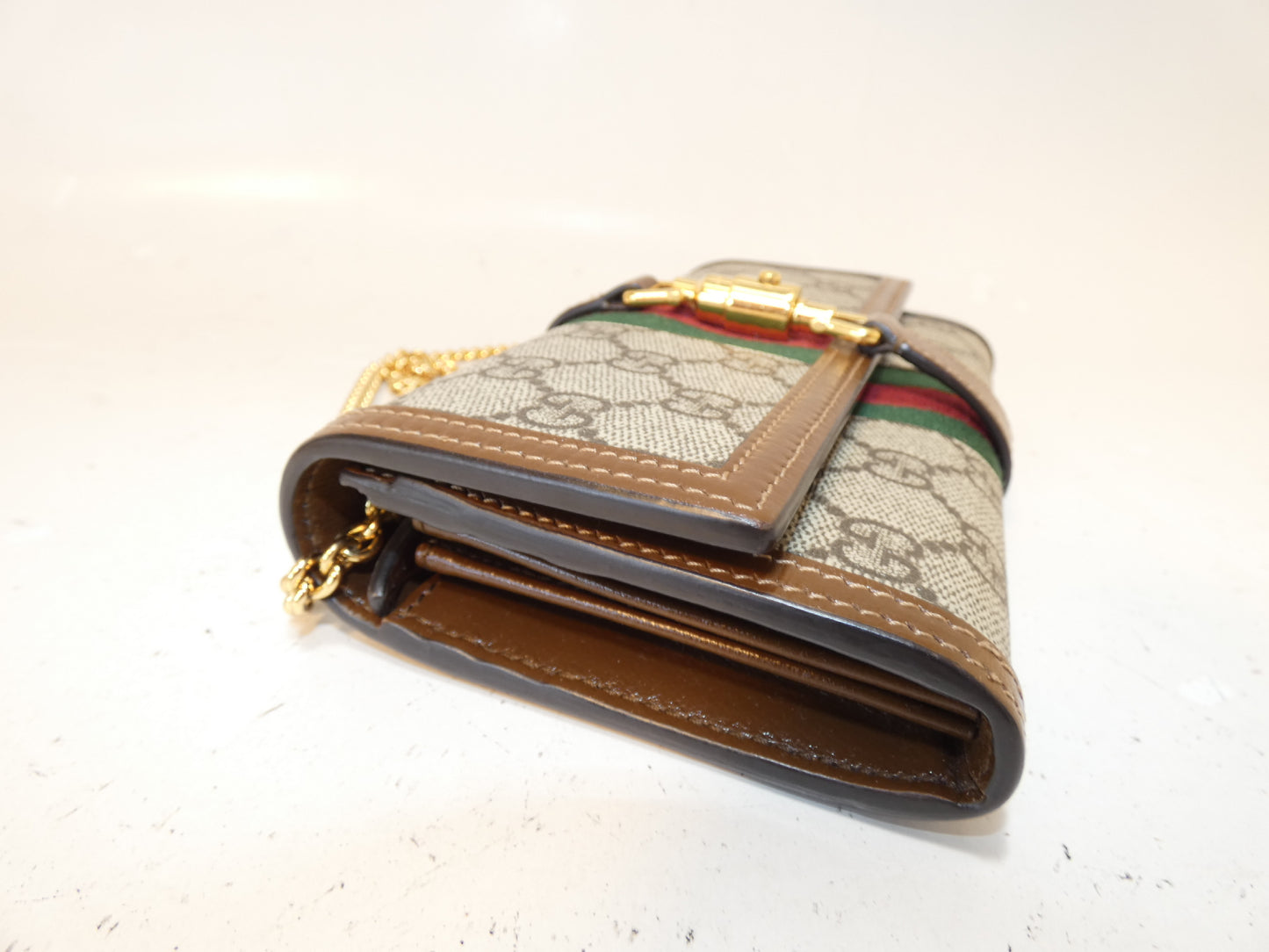 GUCCI Jackie GG Supreme Sherry Continental Wallet Chain Shoulder Bag