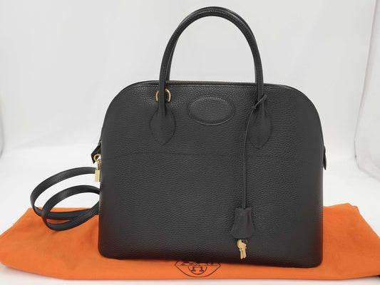 HERMES HEMRES Bolide 35 Black GD Hardware □A 2-way Handbag Handbag