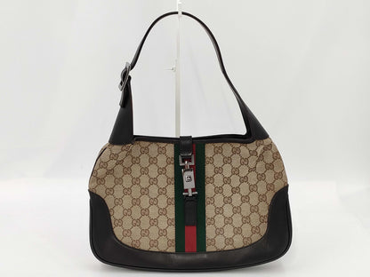 GUCCI GUCCI Jackie Bag Sherry Line GG Canvas Shoulder Bag