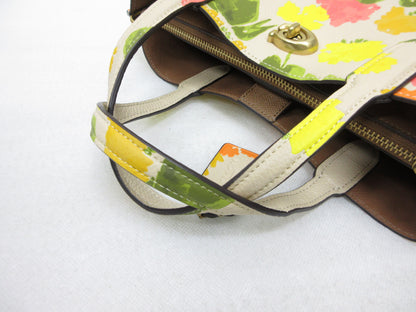 COACH E2261-CC389 Willow Tote 24, Floral Print Leather, 2-Way Shoulder Bag, Approx. W24 x H20cm