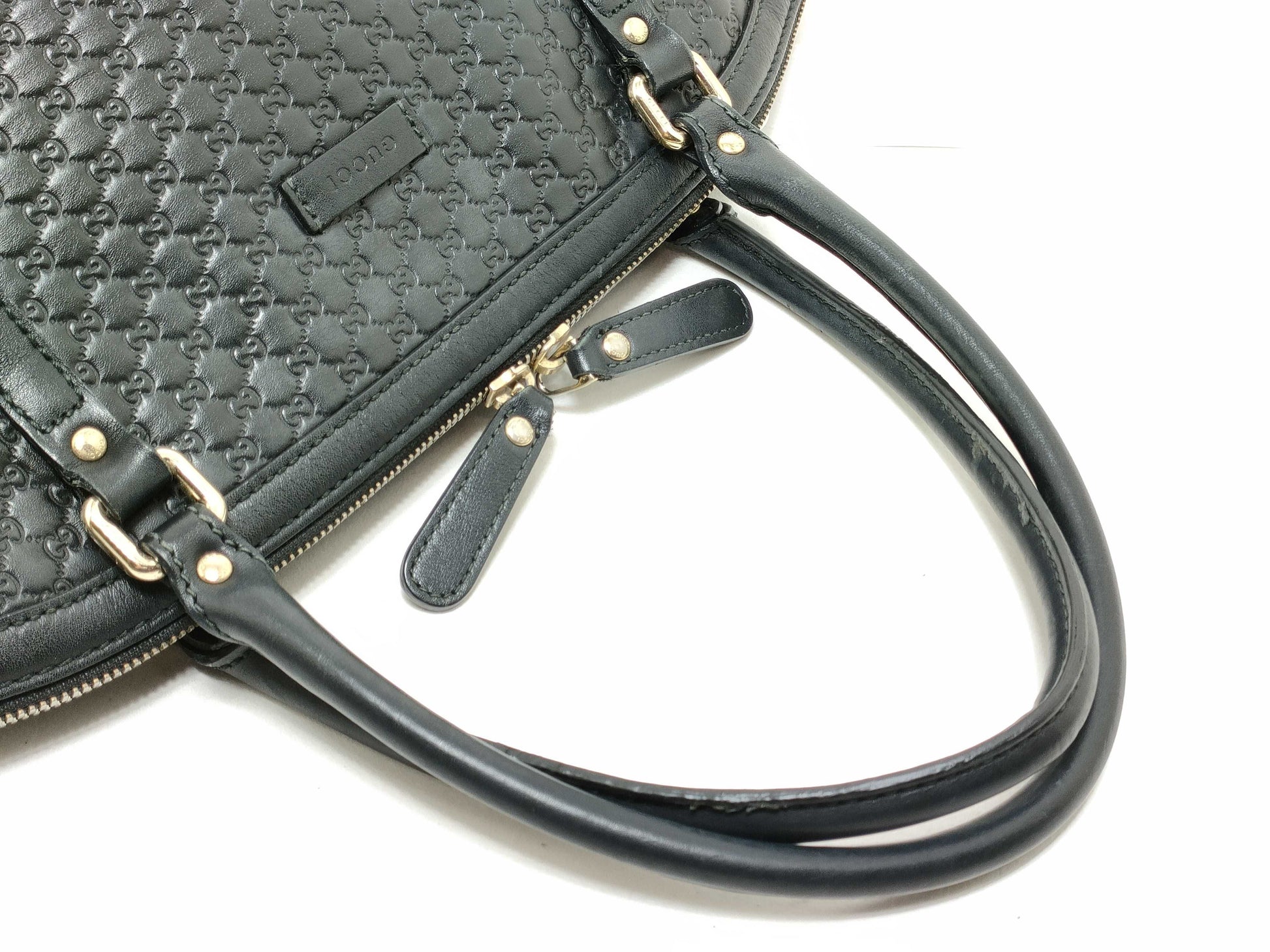 GUCCI Microssima 2-way shoulder bag tote bag with leather logo