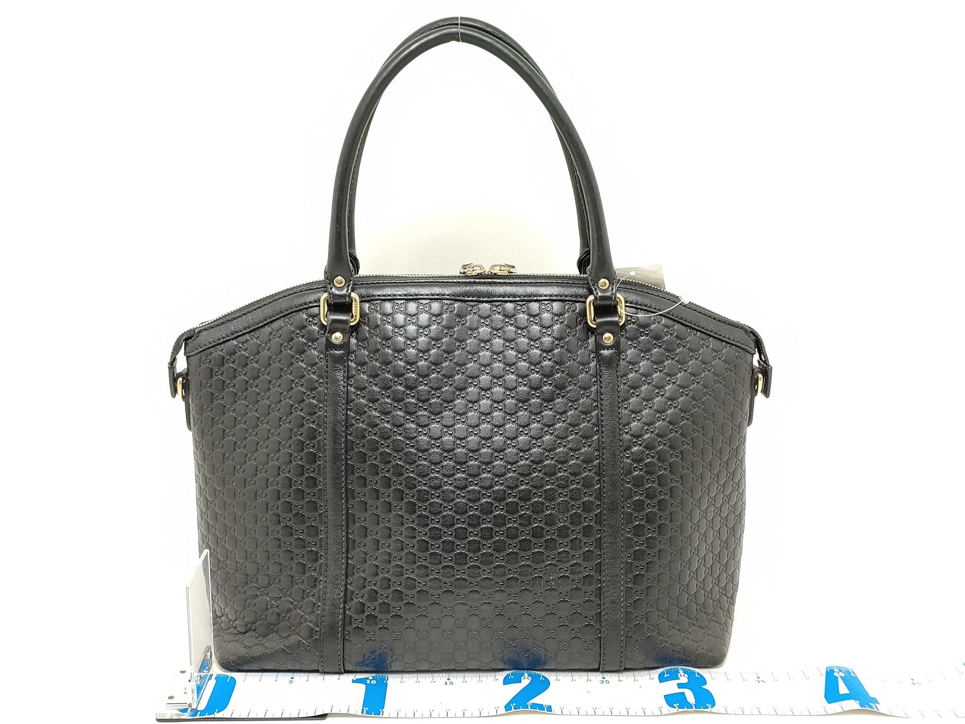 GUCCI Microssima 2-way shoulder bag tote bag with leather logo