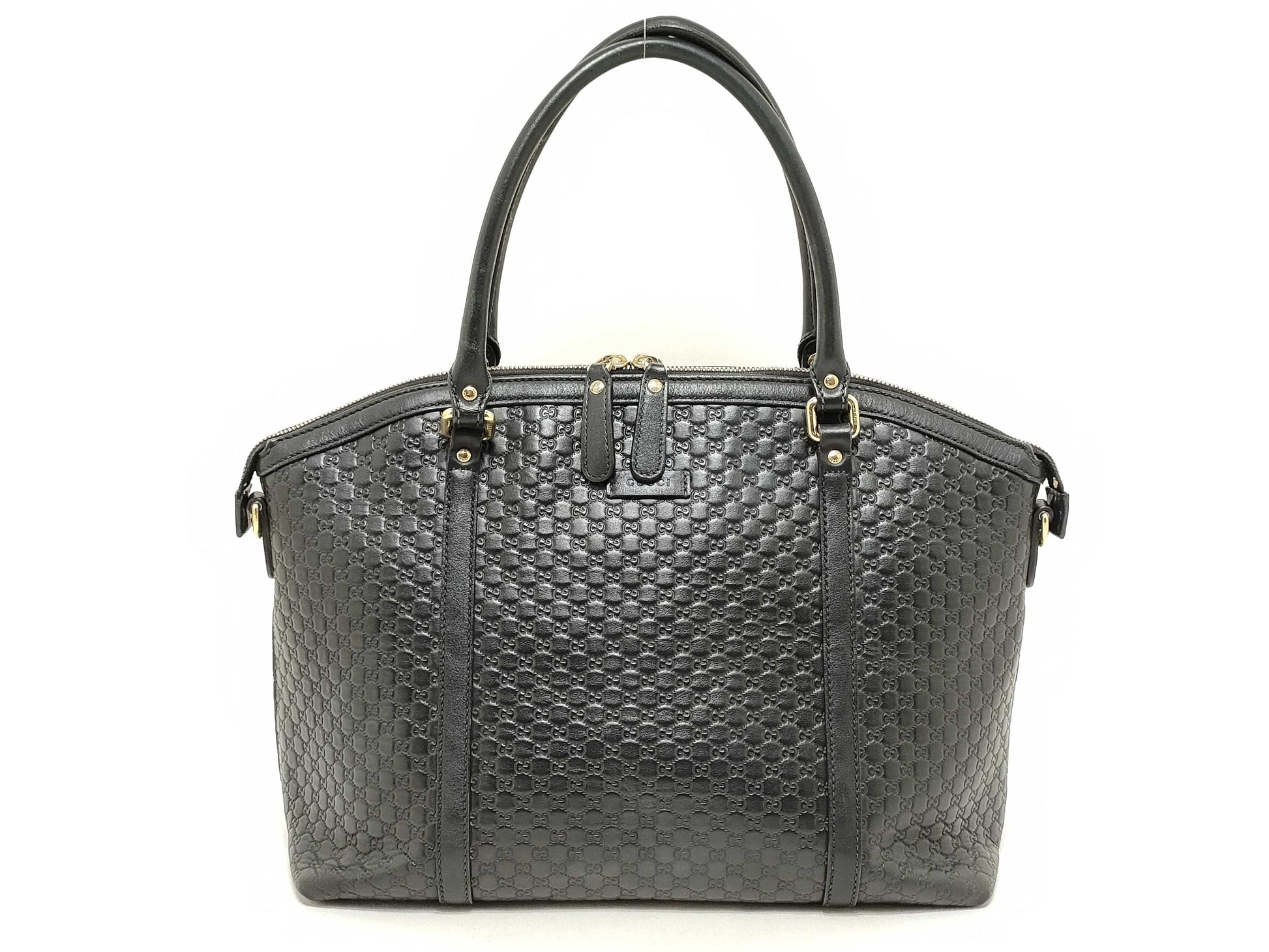 GUCCI Microssima 2-way shoulder bag tote bag with leather logo