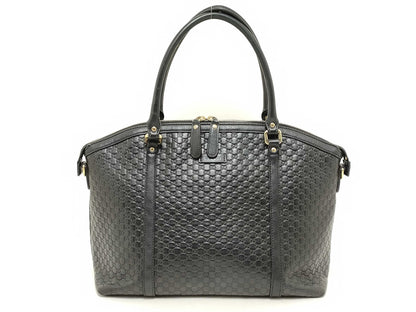 GUCCI Microssima 2-way shoulder bag tote bag with leather logo