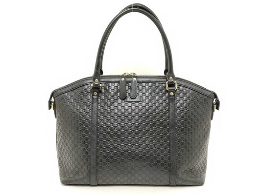 GUCCI Microssima 2-way shoulder bag tote bag with leather logo